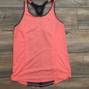 Nike DriFit Tank Top Size Medium Peach &Gray